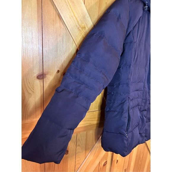 Calvin Klein Down Puffer Jacket Coat Hooded Eggplant Size Medium (4350) - Picture 2 of 11